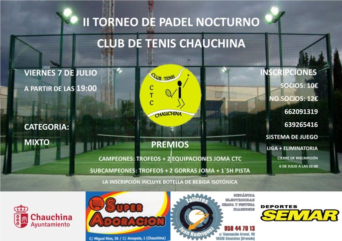 CARTEL TORNEO NOCTURNO PADEL